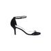 Stuart Weitzman Heels: Black Print Shoes - Women's Size 10 - Open Toe