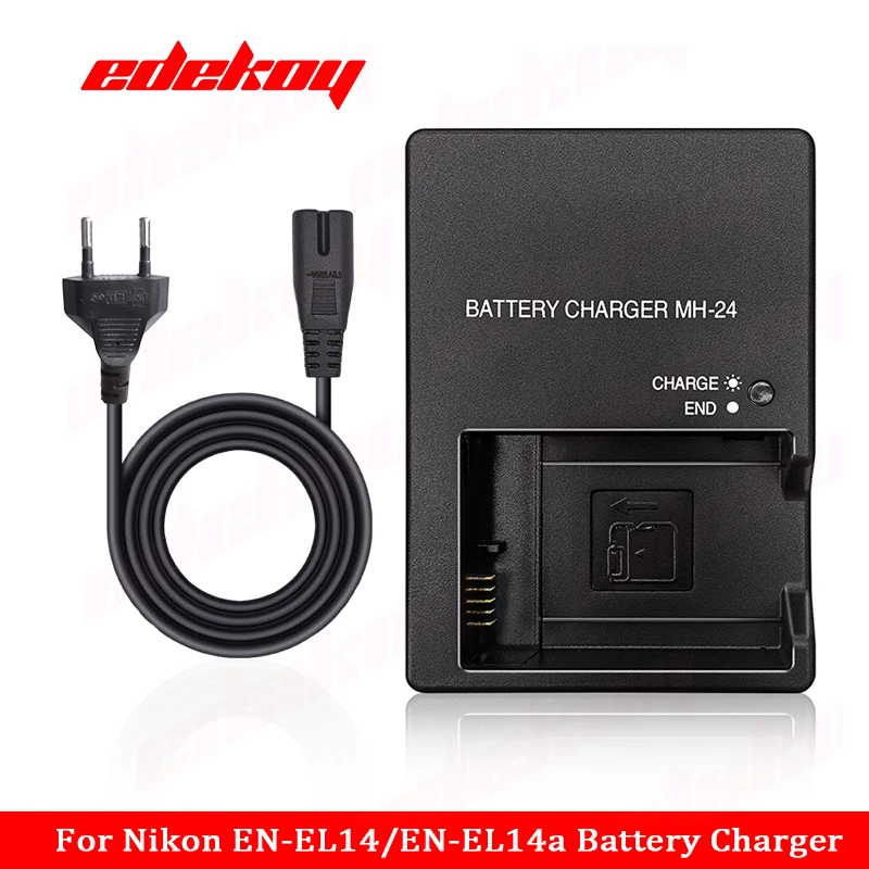 MH-24 Ladegerät für Nikon EN-EL14 EN-EL14a Akku P7000 P7100 D3100 D5100 D3200 Kamera mit EU oder US-Netzkabel Image