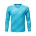 YIZYIF Boys Juniors Soccer Goalkeeper Jersey Football Training Tops Long Sleeve Sponge Pad Goalie T-Shirt Sky Blue 7-8