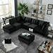 Supa Modular Sectional Velvet Sofa Set 3 - Black