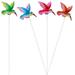 4pcs Iron Hummingbird Stakes Garden Outdoor Lawn Hummingbird Stakes Decorations