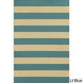 Carson Carrington Style Haven Sonderso Indoor/ Outdoor Stripe Area Rug Sky Blue/Ivory 3 7 x 5 6 4 x 6 Outdoor Indoor Patio Ivory Blue Rectangle