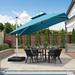 PURPLE LEAF 10 ft Square Double-top Vented Patio Umbrella Outdoor Large Cantilever Umbrella Heavy Duty Sun Umbrella Black