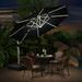 PURPLE LEAF 10ft Round Solar Powered LED Patio Umbrella Outdoor Large Cantilever Umbrella for Garden Deck Pool Patio Black