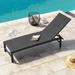 Crestlive Products Outdoor Pool Lounger Aluminum All-weather Adjustable Chaise Lounge Chair - See Picture Black Fabric Black Frame