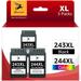 PG-243 CL-244 Ink Cartridge Replacement for Canon 243 244 243XL 244XL PG-243 CL-244 XL Cartridges for MG2522 MG2922 TR4520 TR4522 TS3322 TS3122 TS202 MX490 Printer (2 Black and 1 Color 3-Pack)