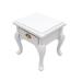 Mini Play House Bedside Table Tea Table Toy Wooden Bedroom Scene Toy Model Decorative Furniture Model House Miniature Furniture Accessories for Boys and Girls (1:12 Pattern Bedside Table White)