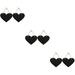 6 Pcs Lovely Heart Shaped Home Message Board Double-Sided Blackboard Wall Hanging Board with Linen Rope