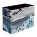 Aerial View of Icebergs Snow Mountain Pattern PVC Leather Brush Holder and Pen Organizer - Dual Compartment Pen Holder - Stylish Pen Holder and Brush Organizer