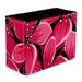 Pink Flowers Pattern PVC Leather Brush Holder and Pen Organizer - Dual Compartment Pen Holder - Stylish Pen Holder and Brush Organizer