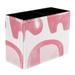 Cute Elephants Pink Closing Eyes Pattern PVC Leather Brush Holder and Pen Organizer - Dual Compartment Pen Holder - Stylish Pen Holder and Brush Organizer