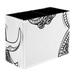 Skull White Bone Pattern PVC Leather Brush Holder and Pen Organizer - Dual Compartment Pen Holder - Stylish Pen Holder and Brush Organizer