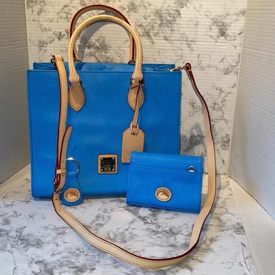 Dooney & Bourke Bags | Dooney & Bourke Handbag With Shoulder Strap, Key Chain, And Small Coin Holder. | Color: Blue | Size: Os