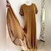 Free People Dresses | Free People Anthropologie 66170 Oversized Maxi Dress With Side Slit Size M Rust | Color: Orange | Size: M