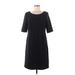 Gap Casual Dress - Sheath Scoop Neck Short sleeves: Black Print Dresses - Women's Size 6