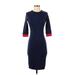 Shein Casual Dress - Bodycon: Blue Solid Dresses - Women's Size X-Small