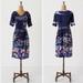Anthropologie Dresses | Anthropologie Coquille Silk Japonica Dress Sz 6 Watercolor Impressionist Floral | Color: Blue/Purple | Size: 6