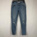 Levi's Jeans | Levi 535 Super Skinny Distressed Embroidered Studded Jeans 25 Women's Star Blue | Color: Blue/White | Size: 25