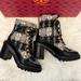 Tory Burch Shoes | Nib Tory Burch Miller Lug-Sole Boucl Hiking Boots | Color: Black/White | Size: 5