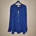 Michael Kors Tops | Michael Kors Women Long Sleeve True Navy Logo Zip Blouse Top 1xl | Color: Blue | Size: 1x