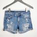 American Eagle Outfitters Shorts | Aeo American Eagle Outfitters Distressed Cut Off Midi Denim Shorts Sz 4 | Color: Blue | Size: 4