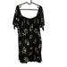 American Eagle Outfitters Dresses | American Eagle Floral Smocked Babydoll Dress Black And Yellow Sz Xl | Color: Black/Gold | Size: Xl