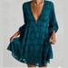 Anthropologie Dresses | Anthropologie Jacquard Tunic Dress Nwt | Color: Blue/Green | Size: 12