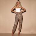 Free People Pants & Jumpsuits | Free People Night Moves Rose Gold Sequin Drawstring Harem Pants Size Xs | Color: Gold/Pink | Size: Xs