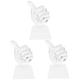 Milisten 3pcs Thumbs up Trophy Decor Trophy Model Creative Trophy Cup Exquisite Trophy Cup Award Trophy Cup Thumb Shaped Trophy Cup Trophy Toy White Crystal Reward Items Child Sports