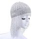 Girls Women Beaded Belly Dance Head Cap Hat Headwrap/Hair Accessory/Headpiece For Party Wedding Showing (Color : Silver)