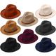 Unittype Floppy Hats for Women Classic Wide Brim Hat Felt Panama Hat with Adjustable Belt Buckle Panama Jazz Dress Hat, Elegant Color, One Size