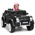 Maxmass Kids Electric Car, Licensed Mercedes Benz 12V Battery Powered Electric Truck with Remote Control, Horn, Music, USB/TF, Lights, 2-Seater Children Ride on Car for 3-8 Years Old (Black)