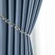 Whoiy Blackout Curtains 85 Inches Long 2 Panel Set, Polyester Pinch Pleat Window Curtains Blue Jacquard Panel Curtains for Bedroom, 55 x 85 Inches