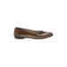 Salvatore Ferragamo Flats: Ballet Chunky Heel Casual Orange Shoes - Women's Size 6 1/2 - Almond Toe
