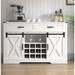 Gracie Oaks Altavious 52.06" Wide 2 Drawer Dining Hutch Kitchen Storage Cabinet Wood in White | 34.54 H x 52.06 W x 15.6 D in | Wayfair