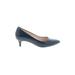 Cole Haan Heels: Pumps Kitten Heel Classic Blue Print Shoes - Women's Size 9 1/2 - Almond Toe