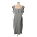 Calvin Klein Casual Dress - Sheath: Gray Solid Dresses - Women's Size P