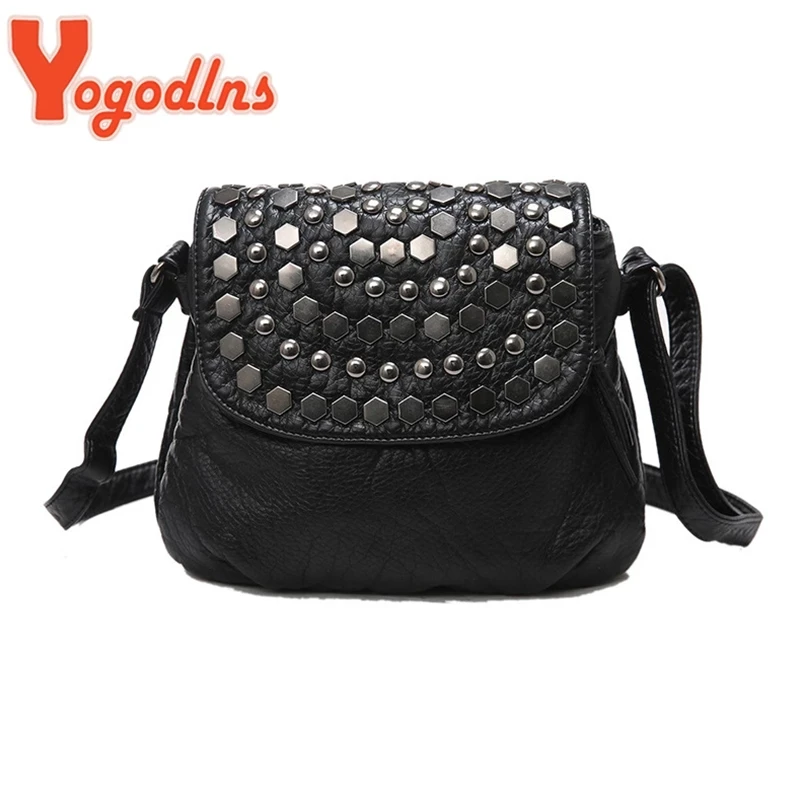 Yogodlns mode noir Enveljavascope pochette pour femmes Rivet filles en cuir sac à main de fête petit sac à main à bandoulière sacs de messager de soirée