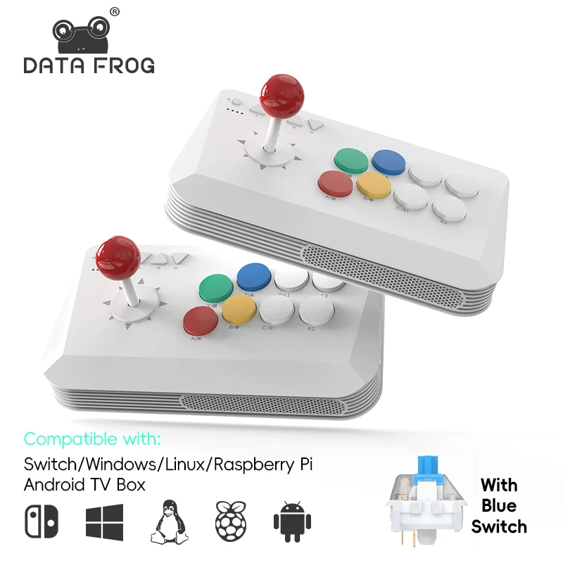 Controller wireless per tastiera arcade Data Frog per console per videogiochi retrò Street Fighter compatibile con PC/Android/IOS
