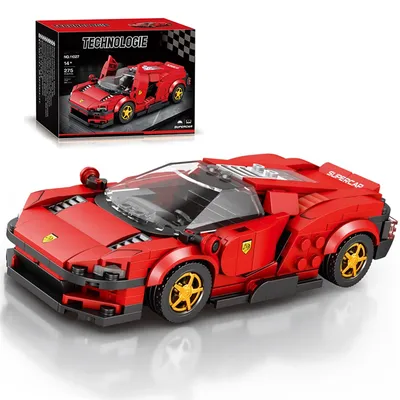 Super Sport Auto Bausteine Stadt Geschwindigkeit Fahrzeug Auto Modell Desktop Ornamente DIY Montage Ziegel Spielzeug Urlaub Geschenk Für Kinder Image