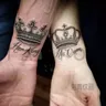 Krone temporäre Tätowierung Kunst Paar Königin König gefälschte Tätowierung dauerhafte Tätowierung