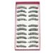 Bluethy 10 Pairs Long Cross False Eyelashes Makeup Natural Fake Thick Black Eye Lashes