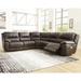 Signature Design by Ashley Dunleith Brown 5-Piece Power Reclining Sectional - 110"W x 110"D x 42"H