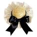 Farfi Cat Hat Comfortable Elegant Ruffled Edge Camellia Flower Hat Cat Dog Bowknot Sun Straw Hat for Home (Black S)