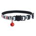 Farfi Pet Collar Exquisite Pattern Wear Resistant Friendly to Skin Allergy Free Easy-wearing Decorative Polyester Adjustable Pet Collar with Mini Bell Pendant Pet Supplies (Type C)