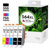 564XL Ink Cartridge Replacement for HP 564XL with OfficeJet Pro 3520 3521 3522 3525 3526 4620 4622 Printer (5Pack 2 Black 1 Cyan 1 Yellow 1 Magenta)