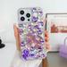 Case for iPhone 15 Pro Glitter Case for Women Girls 3D Glitter Sparkle Bling Case Luxury Shiny Crystal Rhinestone Diamond Bumper Clear Gems Cute Wrist Strap Case Cover - Purple