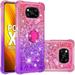 Phone Case for Xiaomi Poco X3 NFC Case for Xiaomi Poco X3 Pro Shiny Bling Quicksand Effect TPU Bumper Case with Four Corners Protection Cover for Xiaomi Poco X3 NFC/X3 Pro Pink Purple