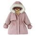ASFGIMUJ Jackets For Girls Kids Baby Winter Warm Thick Long Sleeve Padded Hooded Clothes Coat Jacket Toddler Coats For Girls Red 2 Years-3 Years