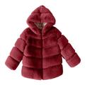 ASFGIMUJ Toddler Jackets For Girls Jacket Fall Winter Kids Collar Soild Jackets Warm Hooded Woolen Jacket Coats Toddler Coats For Girls 7 Years-8 Years